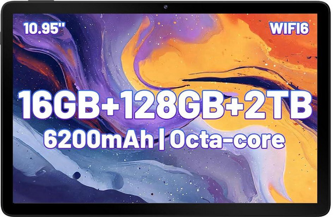 Gleeso 태블릿 11인치 안드로이드 16GB RAM 128GB ROM 2TB TF 확장 가능 옥타 코어 6500mAh 대형 배터리 Wi Fi 6 블루투스 5.4 IPS HD