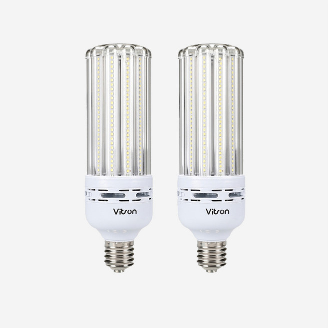 1등급 KS 비츠온 LED EL 투명 50W 콘램프 보안등 전구 E39, 2개, 주광색