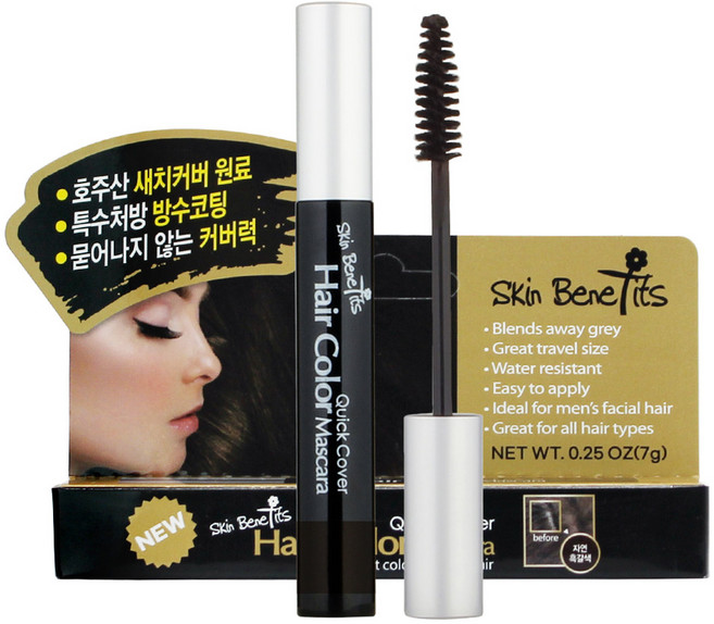 스킨베네핏 새치커버 마스카라 7g, 자연-흑갈색, 2개