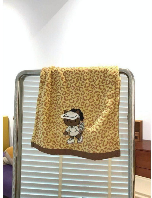 hellokitty 태닝키티 레오파드호피 여행용 비치타올 페이스 목욕수건, 40x80cm, 레오파드 옐로우 수건