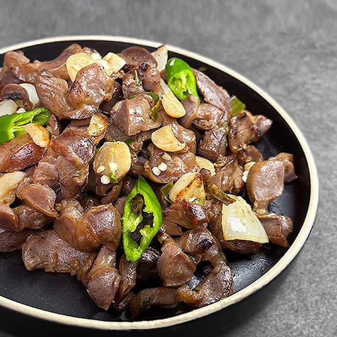 [모던푸드]밀키트 국내산 쫄깃한 마늘닭 근위볶음(소금구이) 250g 닭똥집 볶음 간편식 안주 닭모래집 닭근위, 2개