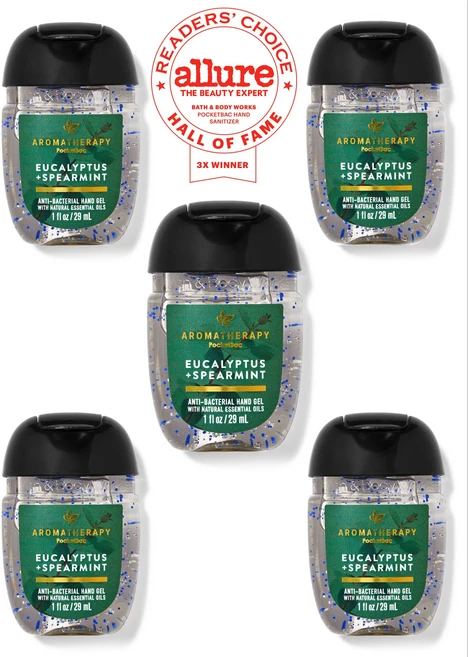 [미국직배송] 배쓰앤바디웍스 아로마테라피 유칼립투스 스피어민트 휴대용 미니 손세정제 핸드 세니타이저 29ML 5개 세트 - 쿠팡