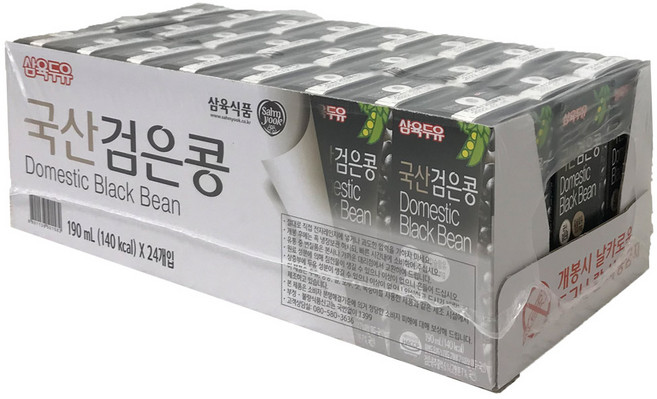 삼육두유 국내산 검은콩 두유, 190ml, 24개