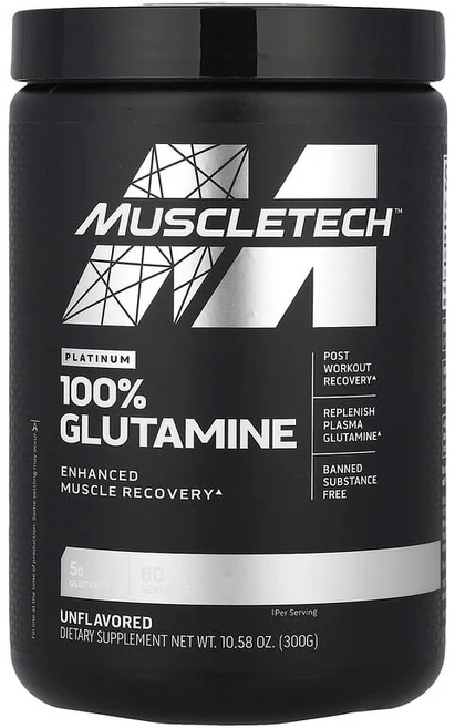 MuscleTech 플래티넘 100% 글루타민 무맛 300g(10.58oz) MSC-70570, 1개, 300g - 쿠팡