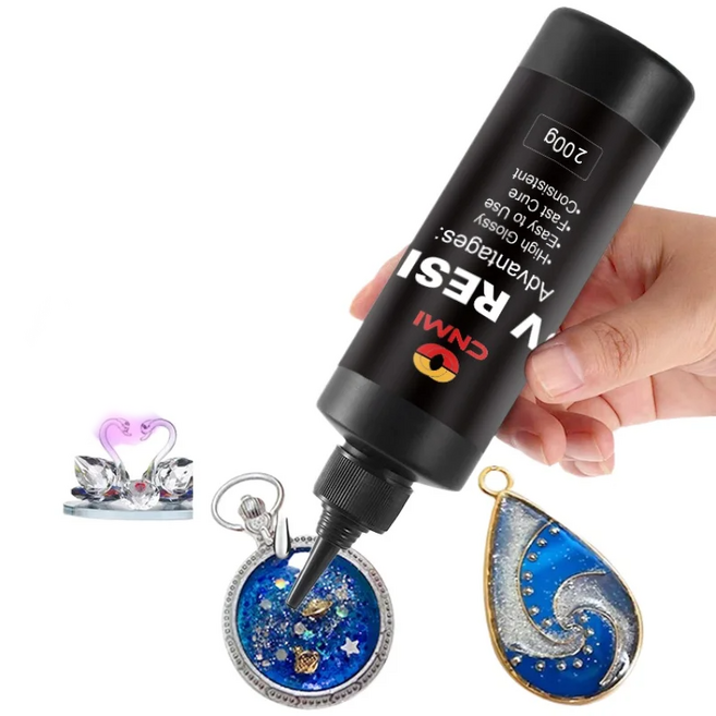 레진 공예 재료 - 200g UV 레진 고점도 하드타입 용액, Crystal Transparent, 1개