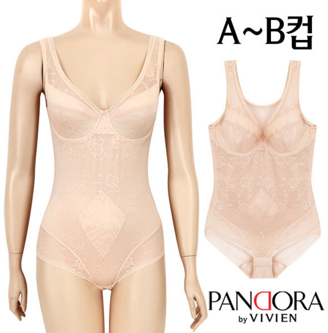 [판도라by비비안]소프트 누디 보정올인원 바디슈트1종(PBT3736)75A~90B