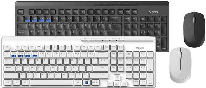 RAPOO 雷柏 8100GT 無線鍵盤滑鼠組 文書鍵盤 辦公鍵盤 無線鍵盤 藍芽鍵盤 藍芽滑鼠 鍵盤組 鍵鼠組, 黑色, 主商品, 巧克力按鍵