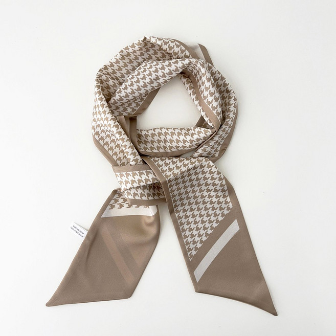 모브누아 국산 하운드 체크 타이 스카프 롱