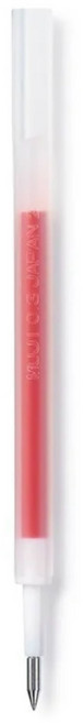 MUJI 젤 잉크 캡식 볼펜 리필심 0.3 mm, 3개, 레드