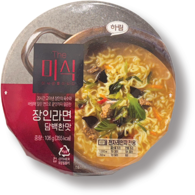 더미식 장인라면 담백한맛 컵 106g, 6개