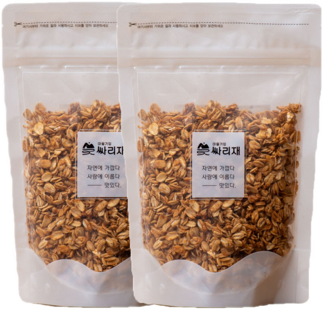 달콤오트밀 200gX2봉 오트밀과자 무설탕 수제 그래놀라, 2봉