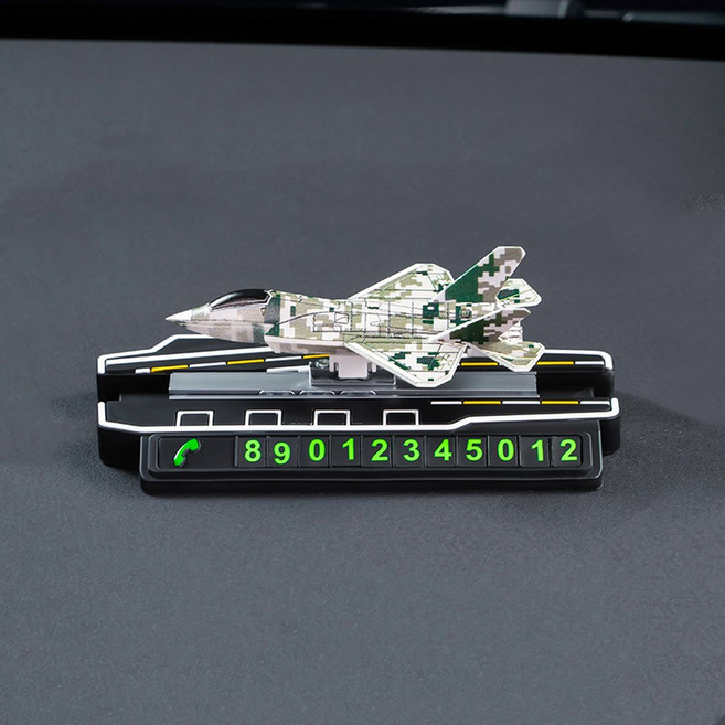 [ 업그레이드] 주차장 전화번호판 임시 주차 대시보드 자동차 슬라이딩 비행기 번호판, Green, 1개