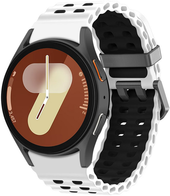 갤럭시워치 7 호환 6 5 4 마린 무늬 클래식 스트랩 방수성 스포츠 밴드 40mm 44mm 45mm 43mm 47mm 42mm 46mm, 화이트/블랙