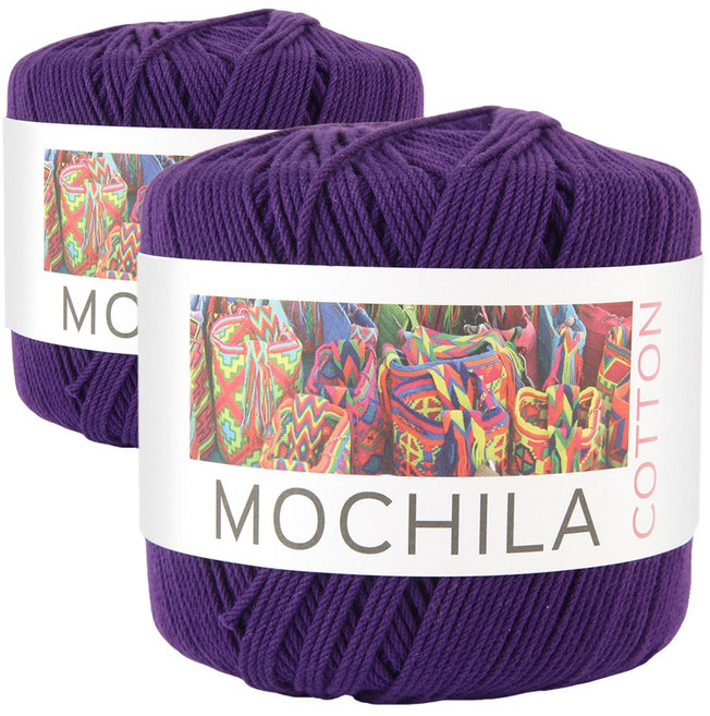 브랜드얀 모칠라코튼 뜨개실 2볼, 딥퍼플