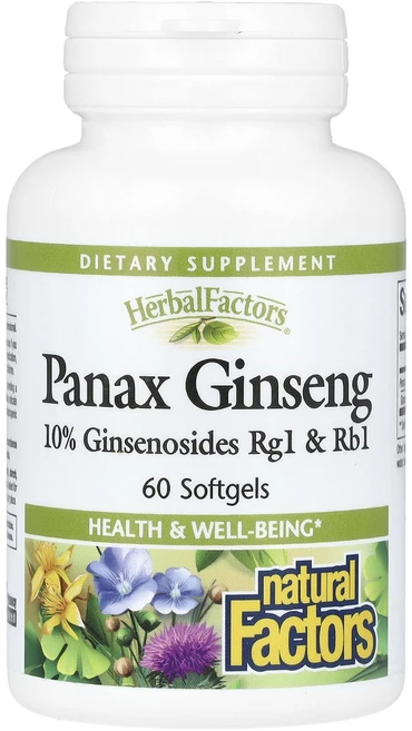 Natural Factors HerbalFactors 인삼 100mg 소프트젤 60정, NaturalFactorsHerbalFactors인삼1, 1개 - 쿠팡