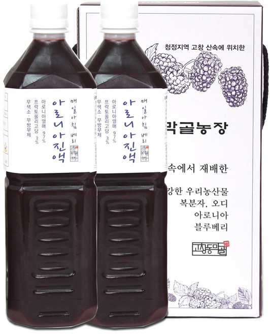 아로니아진액 원액 즙 1L [고창동막골농장], 2개