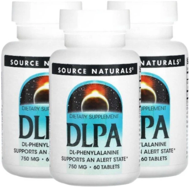 소스네츄럴 DLPA 아미노산 페닐알라닌 Phenylalanine 750mg 60정 3개 - 쿠팡