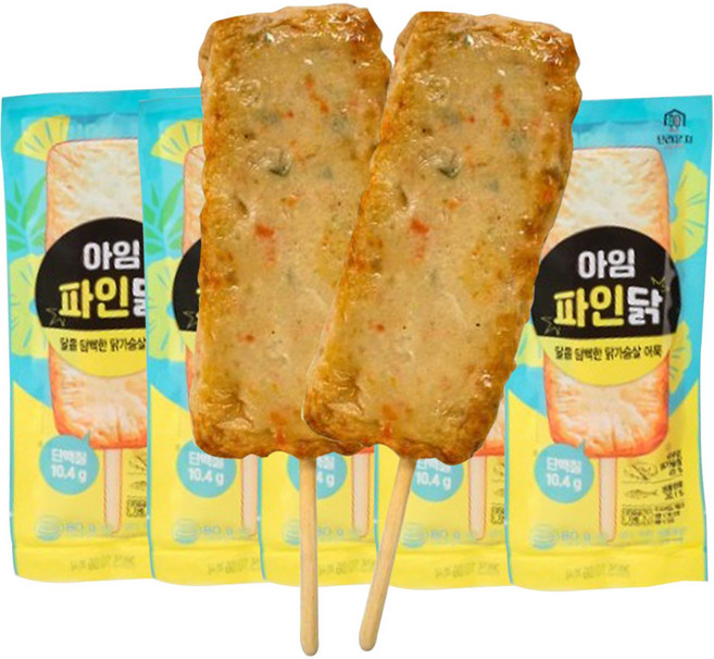 소담채가 밀가루없는 수제 어묵바 닭가슴살 핫바 단백질19% 아임 파인닭, 6개, 80g