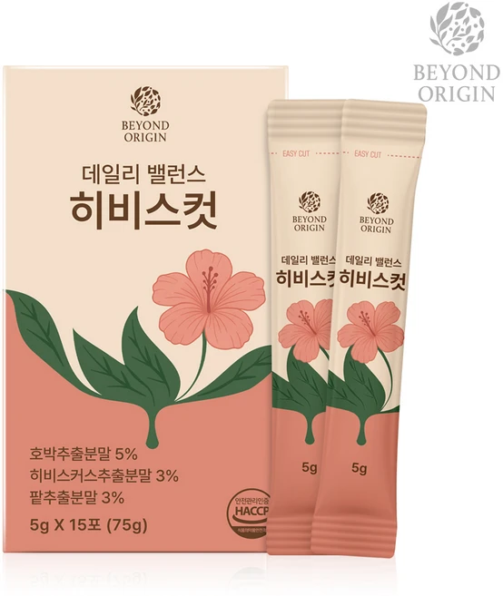 비욘드오리진 데일리 밸런스 히비스컷 5g x 15포 [히비스커스 컷 부기 제거 다이어트 티 이너뷰티 체지방 컷 식후 관리 데일리 허브차 건강 보조제 히비스 다이어트], 1개, 15회분 - 쿠팡