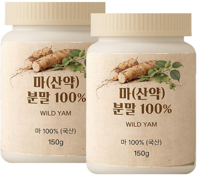 국산 100 % 마 분말 국내산 산약가루 무첨가, 2개, 150g