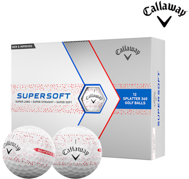 캘러웨이 슈퍼 소프트 360 스플래터 2피스 골프공, 레드, 12개입, 1박스
