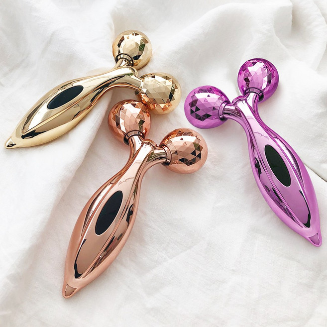 브이라인 볼살 붓기 리프팅 경락 얼굴 마사지 기구 기계 운동 도구 맛사지 페이스 롤러, 바이올렛(VI), 1개