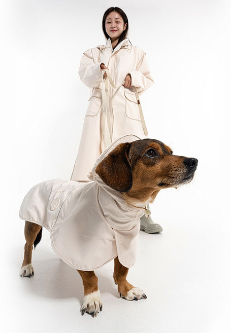 슈퍼펫 강아지 판초 레인코트 대형견 중형견 커플록 우비 반려견 비옷 강아지옷, 아이보리, 1개
