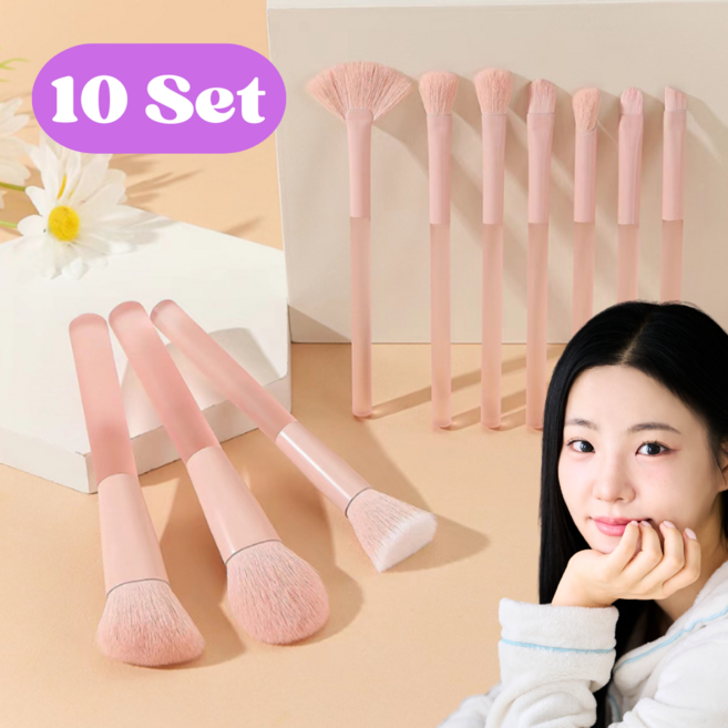 슬로우믹스 메이크업 브러쉬 파운데이션 10종 세트, 1개, 핑크