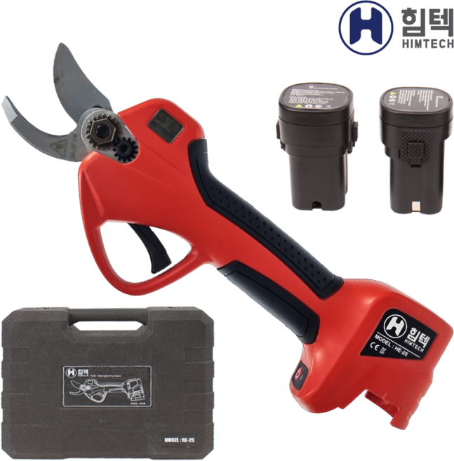 힘텍 HE-25 충전식 무선 전동 전지가위 국산배터리, 1개