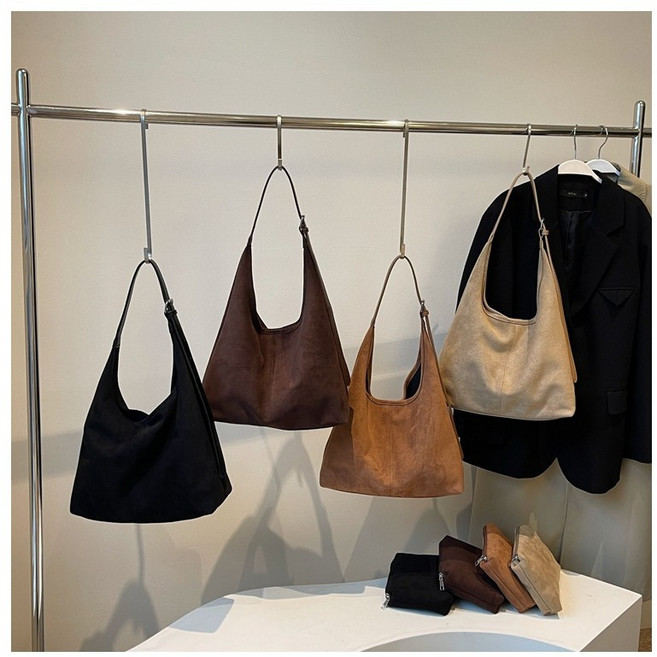 하루샵 스웨이드 크로스백 여성 봄 가을 겨울 데일리 감성 숄더백 크로스백 (파우치 증정)