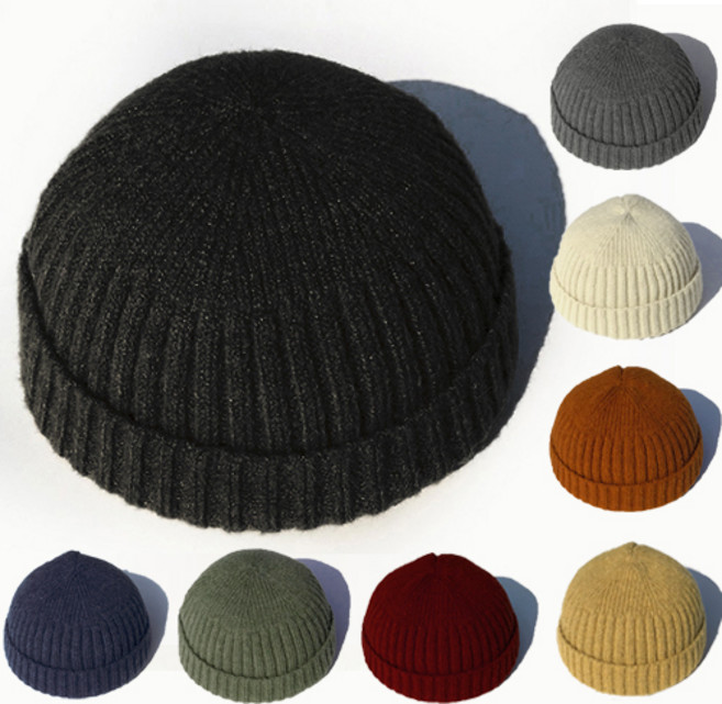 남자 여자 빅 골지 니트 숏 비니 와치캡