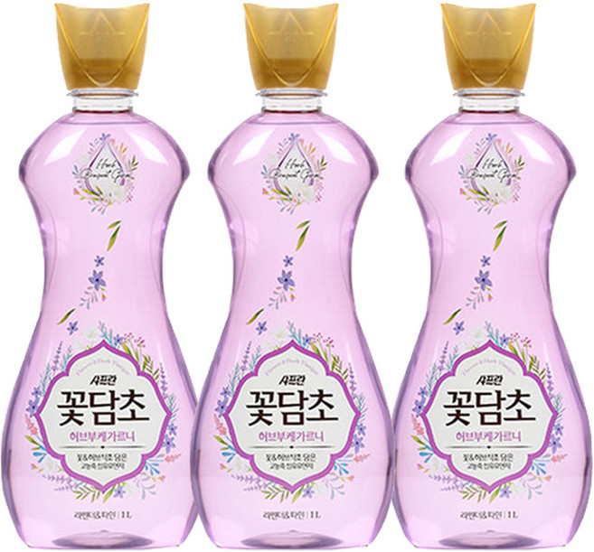 [비건라이프] 샤프란 꽃담초 섬유유연제 라벤더, 1L, 3개