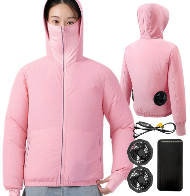 ZHZ 선풍기 옷 USB팬+보조배터리20000mAh 포함 남녀공용 여름 자외선 차단용 쿨링 K-2-23