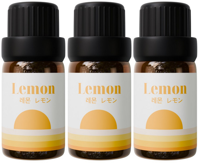1+1+1 천연 유기농 아로마오일 에센셜오일, 유기농 레몬오일, 10ml, 3개