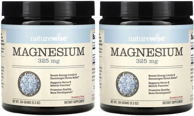 네이처와이즈 마그네슘 딸기 325mg 9.3oz(264 g), 2팩, 264g - 쿠팡