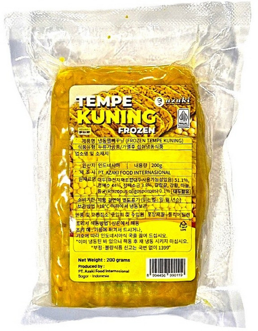 인도네시아 냉동 템페 꾸닝 TEMPE KUNNING 200g, 1개