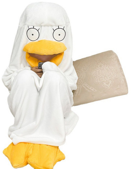 차쥐뿔 오리 잠옷 캐릭터 성인 반팔 따뜻한 귀여운 틱톡 커플 a5 빅사이즈 동물잠옷 가운