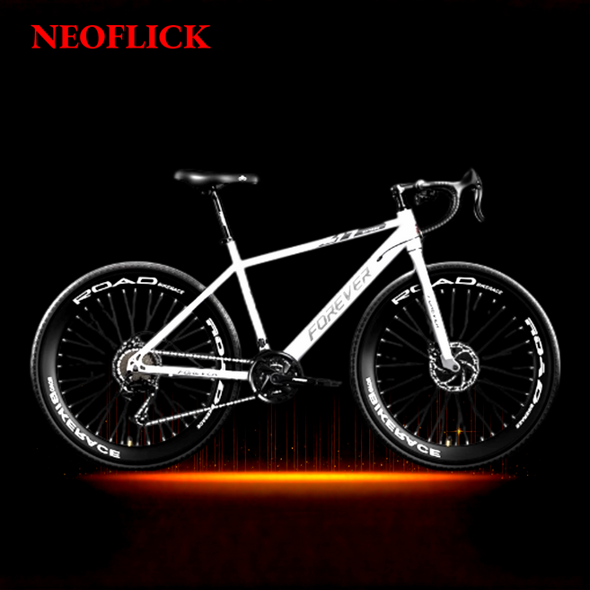 네오플릭 프리미엄 로드자전거 싸이클 24단 27단 24인치 26인치 사이클 입문용 중학생 고등학생 성인용, 1개, 175cm, 27단 화이트