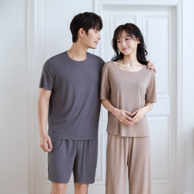 잠끌 커플 잠옷 빅사이즈 냉장고 잠옷 상하의 세트