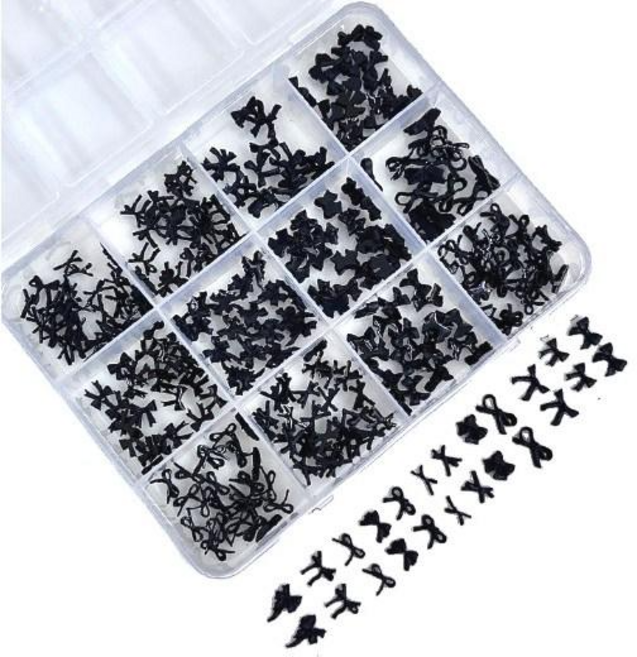 베어리어스 네일파츠 리본 패키지, 1개, 02. Black