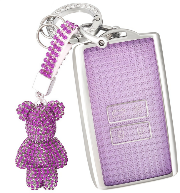 OFFCURVE 르노 삼성 호환 4버튼 SM6/QM6/XM3 TPU 풀커버 스마트 키케이스, 보라색은