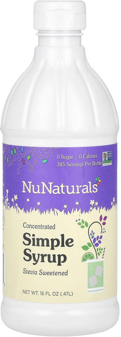 누네추럴스 110087 누스테비아 심플 시럽 0.47L, 470ml, 1개