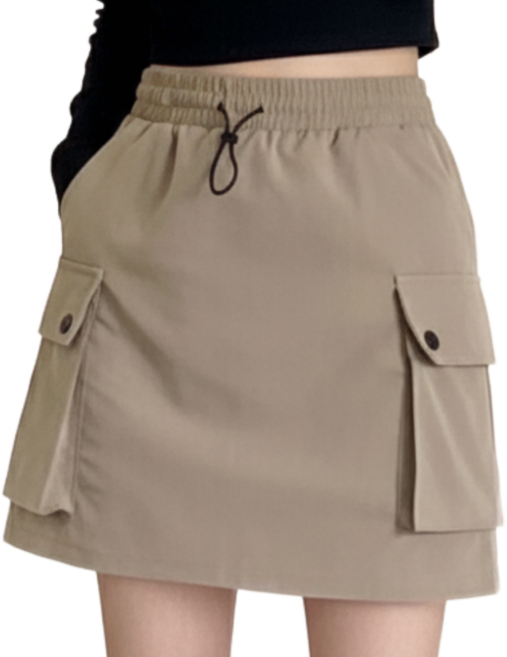 여성 카고 바스락 스커트 주름 치마바지 A라인 치마