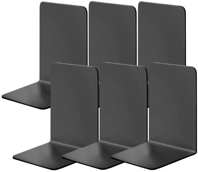 올굿리빙 L자 북엔드 6개, 블랙