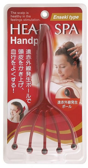 Mantensha (만텐샤) 헤드 스파 핸드 프로 (헤드 라인 원적외선 타입) HS958 혈행 촉진, 적색 방출 광석 발톱, 1개