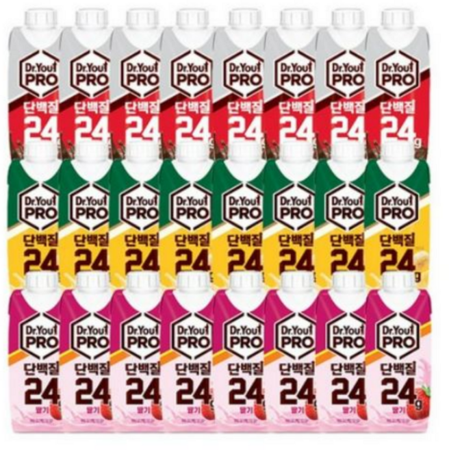 [JR기획세트] 닥터유 프로 단백질 드링크 3종 바나나 딸기 초코, 24개, 250ml