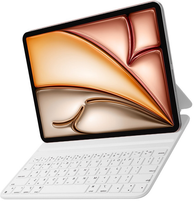 HOU 아이패드 2가지 각도 마그네틱 슬림 키보드 케이스 10세대/10.9/11인치, 화이트, 11인치(에어6세대 )
