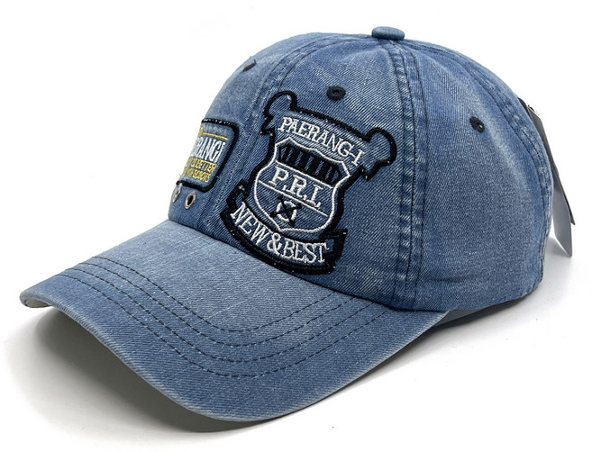 패랭이 PRI-B107 방패장식 데님 워싱 볼캡