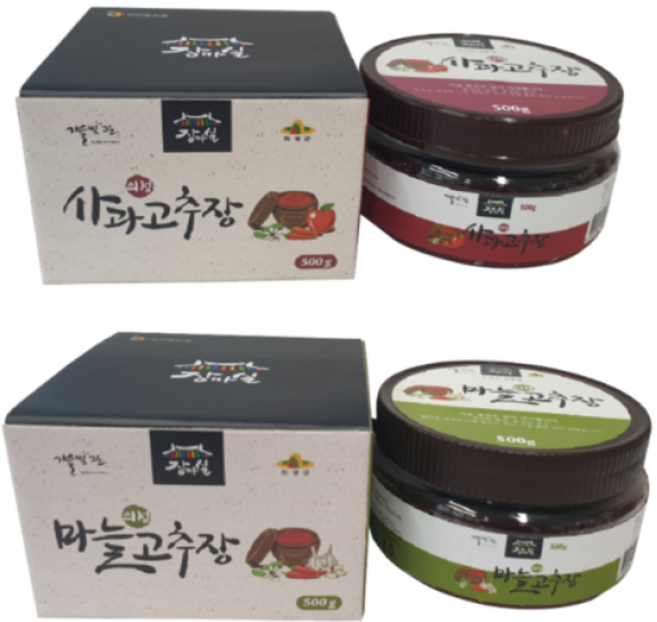[오늘출발] 의성 사과 고추장/마늘 고추장 500g 택1 무색소 무방부 건강한 재료 선물용 전통방식 장마실 의성 사과 마늘 고추장 500g, 1개