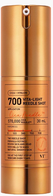 VT CICA 700 Vita-Light Reedle Shot精華 提亮膚色 保濕補水 改善粗糙 光滑細緻, 1個, 30ml